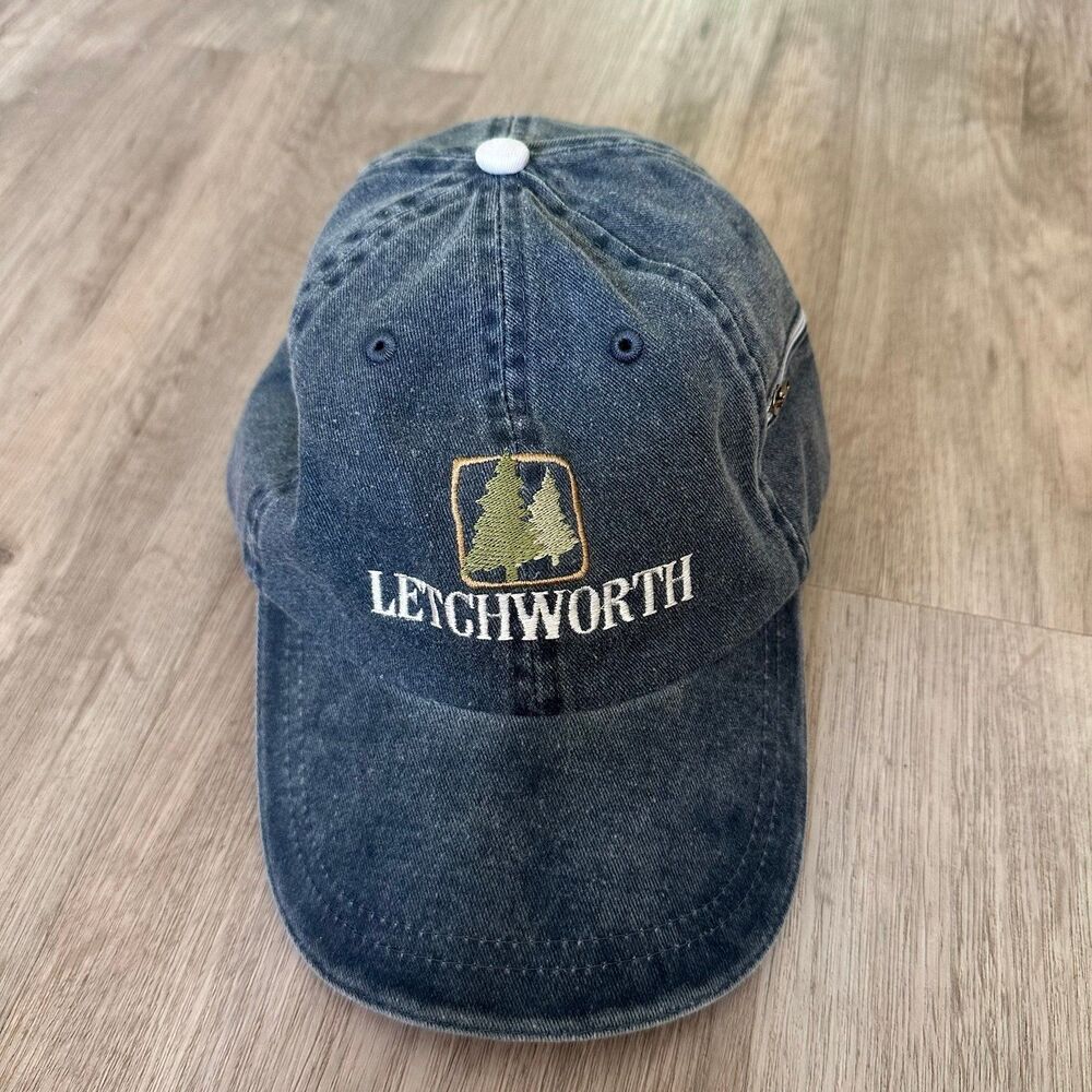 Letchworth State Park Hat with Side Zip Pocket Blue Mineral Wash Embroidered
